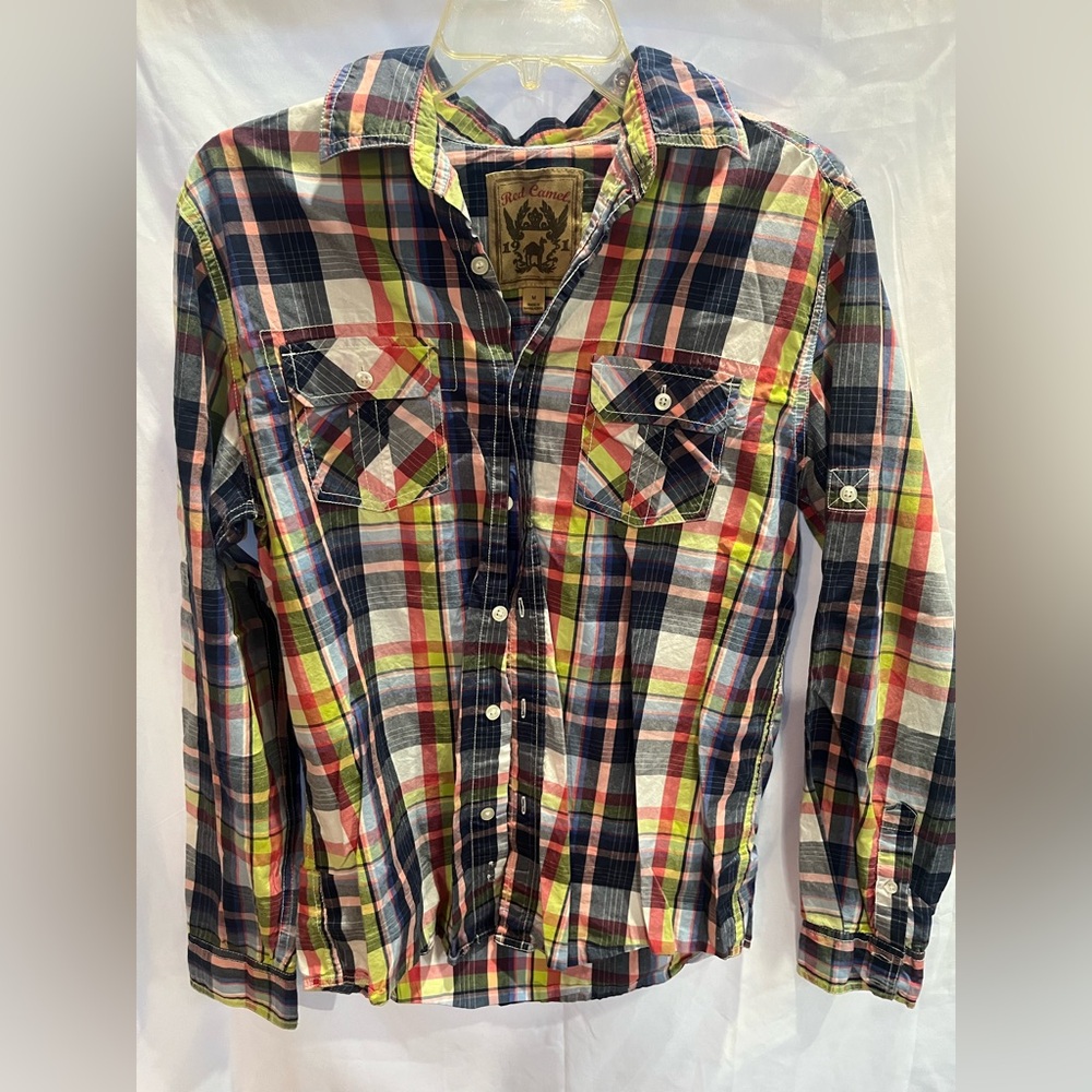 Vintage Juniors Plaid Button-Down Shirt - Multicolor